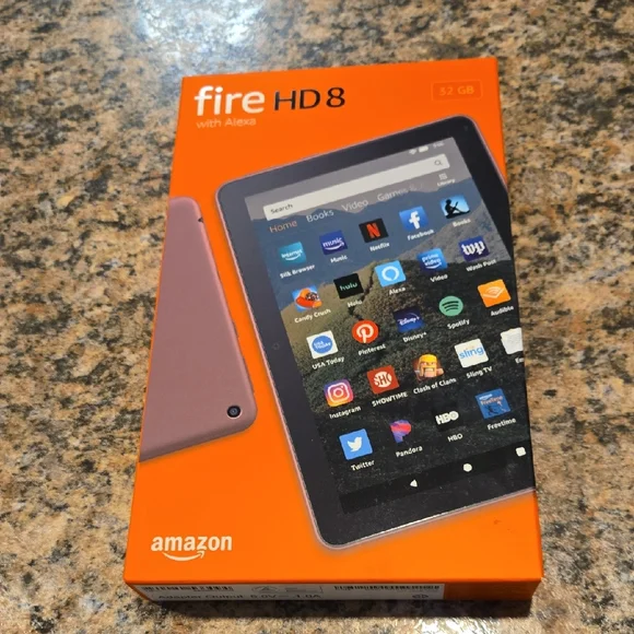 Amazon Fire HD 8 Tablet - Orange Box - Picture 1 of 3